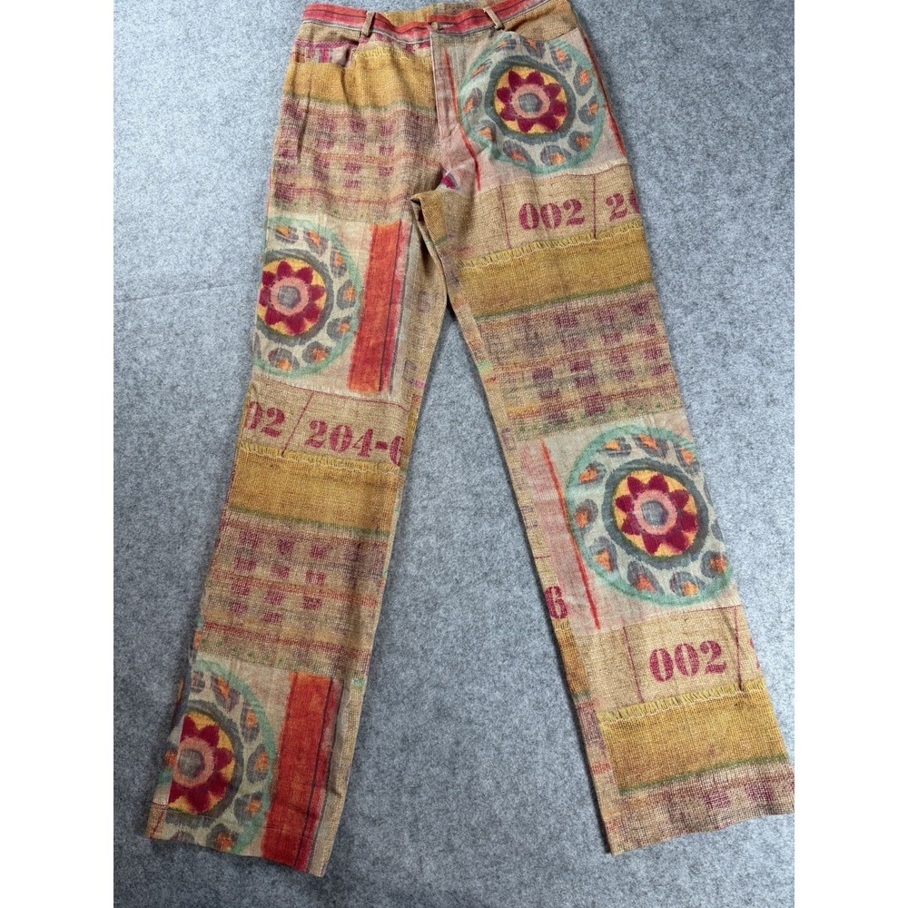 Barry Bricken Wide Leg Pants Womens US 8 Excellent Vintage Art To Wear Boho